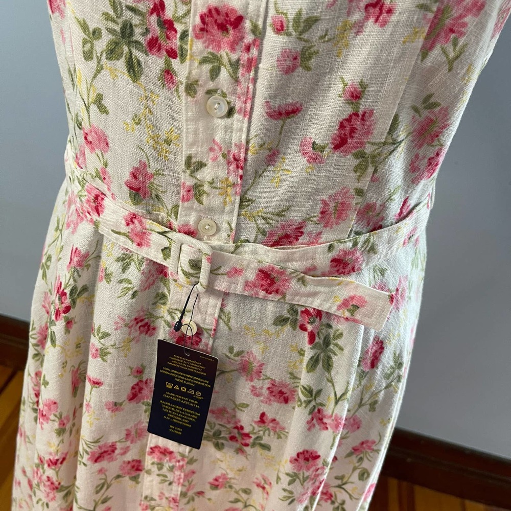 Floral Linen Elizabeth Dress Sweet Pea POLO Ralph Lauren Size 2 NWT - Picture 6 of 15